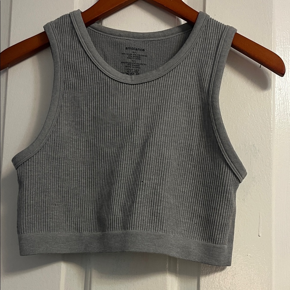 Ambiance Charcoal Ribbed Tank Top